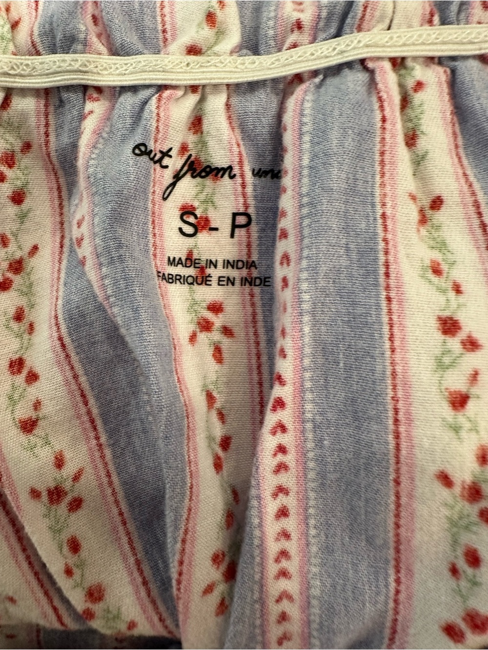 Out From Under Urban Outfitters Floral Stripe Babydoll Mini Dress Small - Picture 2 of 4